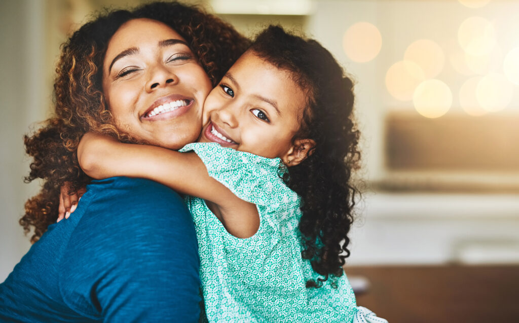 Daughter hugging her mother